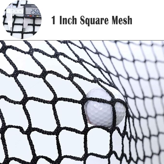 Golf Batting Cage Netting with Extra Striking Net 10 X 10 X 10ft Golf Cage Netting Practice Netting for Indoor Outdoor Backyard Practicing (Frame NOT Included)-Aylmersport