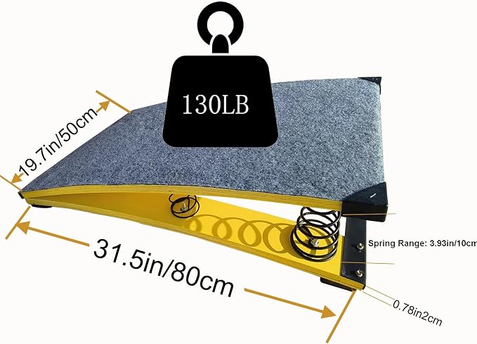 Gymnastics Springboard for Kids Vaulting Training Fitness Playing, Portable Curved Spring Board, Hard Wood Practice Equipment, Elastic Board for Home Room Athletics Training-Aylmersport