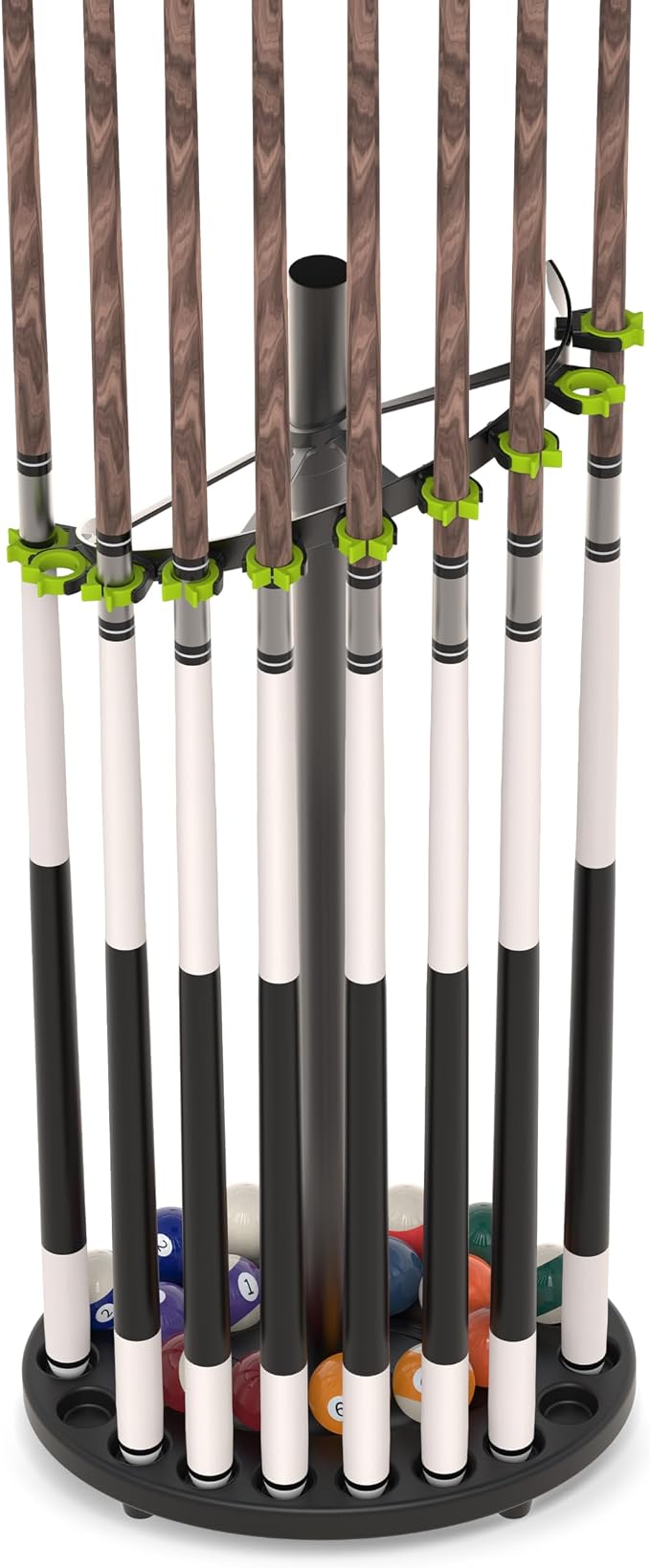 Premium Pool Cue Rack Holds 10 Sticks,Simple Installation and Storage Organizer Pool Stick Holder,Mental Pool Stick Holder Floor Stand for Game Room, Billiard Club,Bars, Snooker-Aylmersport
