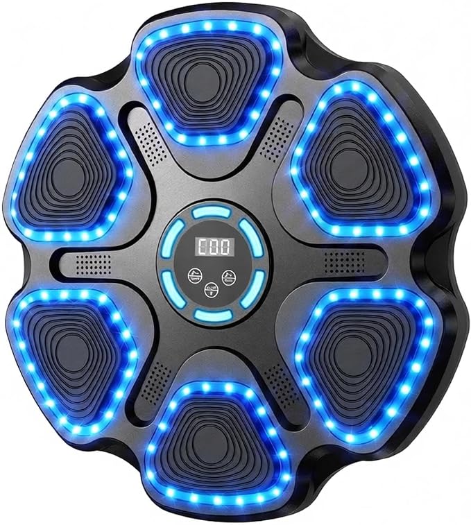 Music Boxing Machine with Boxing Gloves Punching Machine for Adults 2 Player Mode, Rhythm Lights, Wall Mounted-Aylmersport