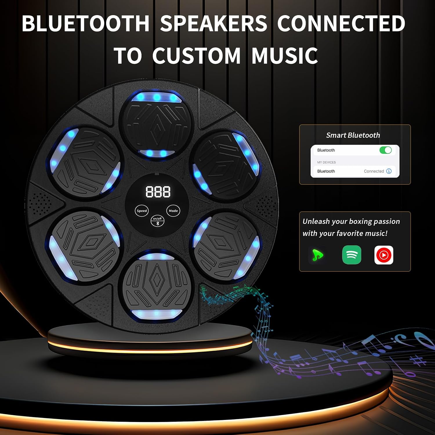 Music Boxing Machine for Adults and Kids with Boxing Gloves Wall Mounted, Smart Musical Punching Game Machine Equipment-Aylmersport