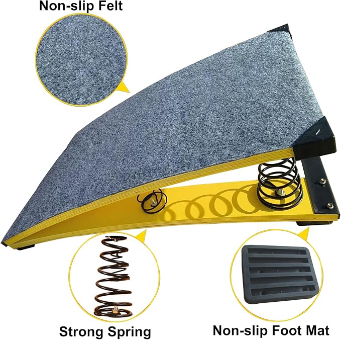 Gymnastics Springboard for Kids Vaulting Training Fitness Playing, Portable Curved Spring Board, Hard Wood Practice Equipment, Elastic Board for Home Room Athletics Training-Aylmersport