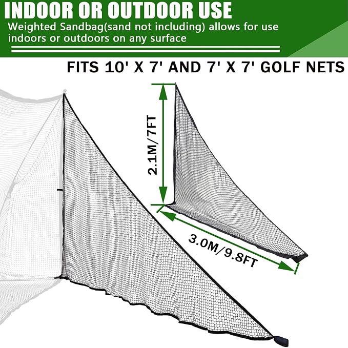 2PCS 7FT Height Shank Net Golf with Two Sandbags for Golf Hitting Nets Frame;Golf Practice Hitting Net Barrier Net for Golf, Baseball, Hockey, Soccer-Aylmersport