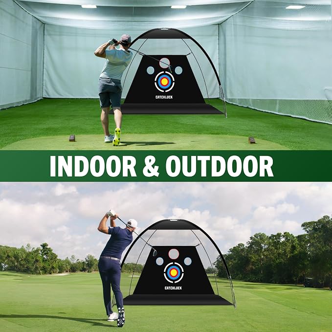 Golf Practice Net 10x7ft Golf Nets for Backyard Driving Real Balls, Outdoor Indoor Golf Hitting Net with Multiple Targets Training Aid Net Accessories-Aylmersport