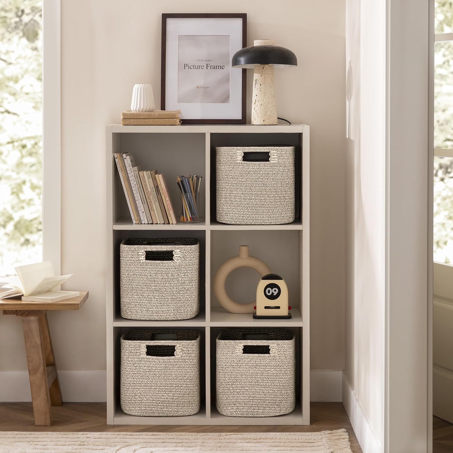 Cube Cotton Rope Storage Baskets (4-Pack, 13x13x13 Inches)