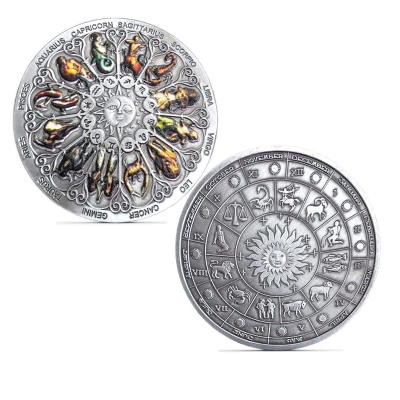 This unusual coin is dedicated to all zodiac signs — Twelve Constellations Colorful Lucky Coins