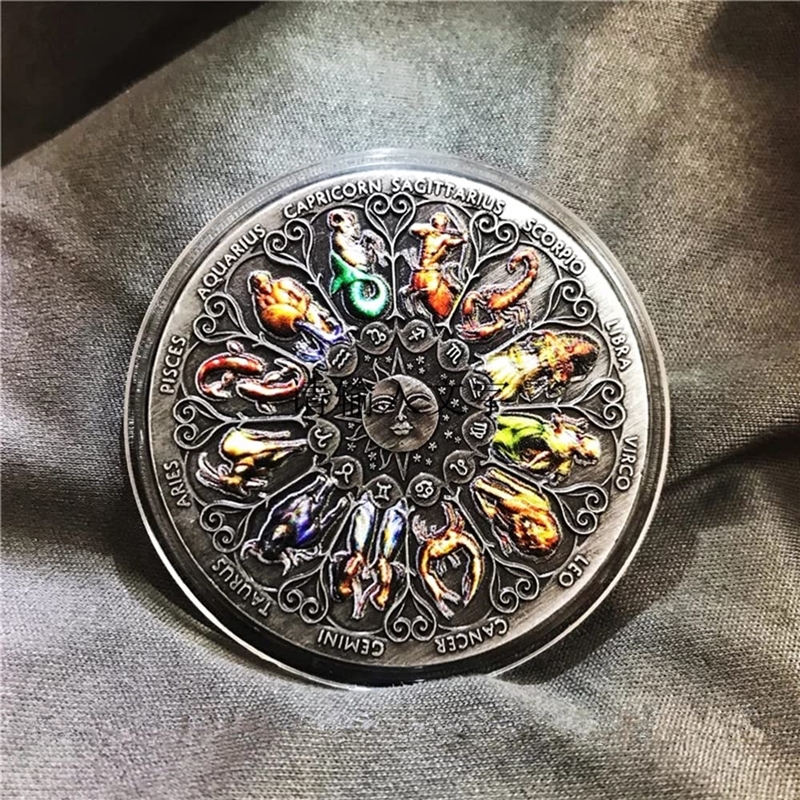 This unusual coin is dedicated to all zodiac signs — Twelve Constellations Colorful Lucky Coins
