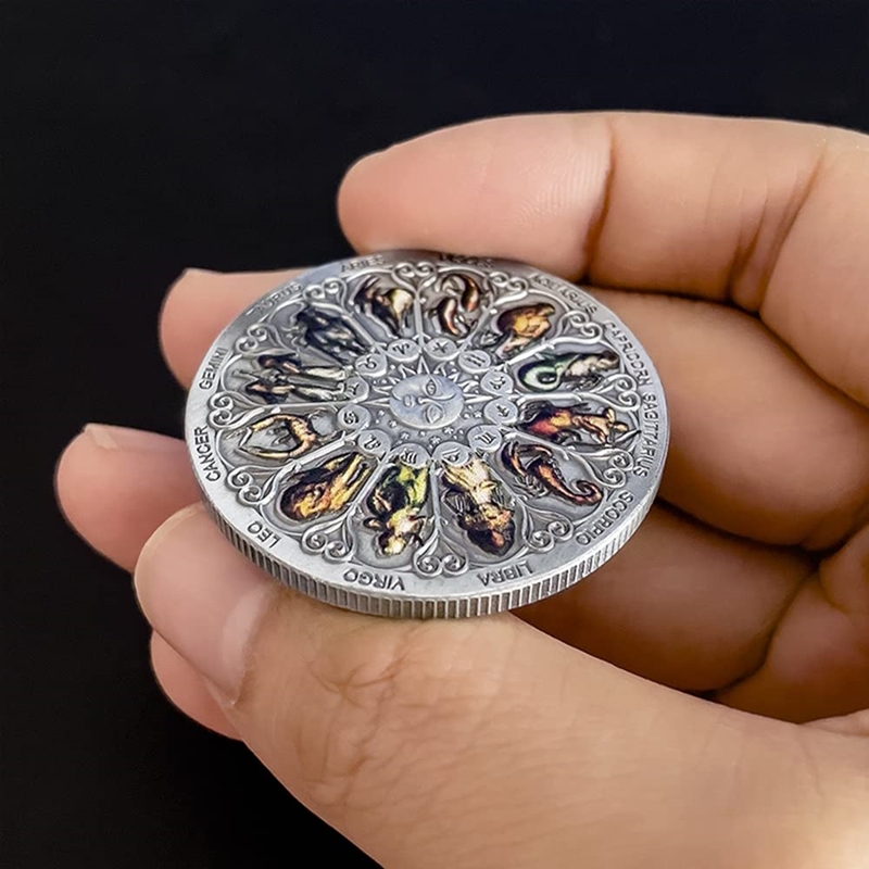 This unusual coin is dedicated to all zodiac signs — Twelve Constellations Colorful Lucky Coins