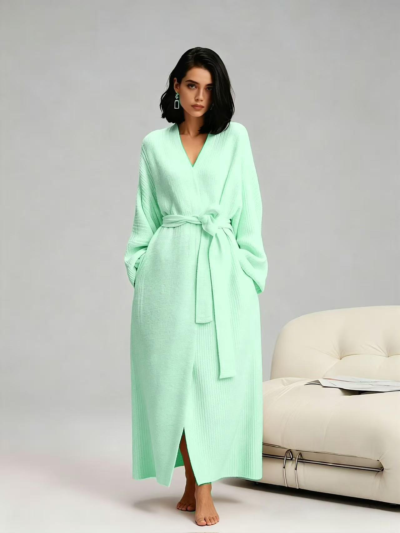 [COZY Soft Plush Feel] Women's Double-Sided Fleece Robe｜Thickened Long Plush Loungewear｜Warm Flannel Pajamas Nightwear for Fall & Winter｜Soft, Cozy, and Wearable Indoors & Outdoors