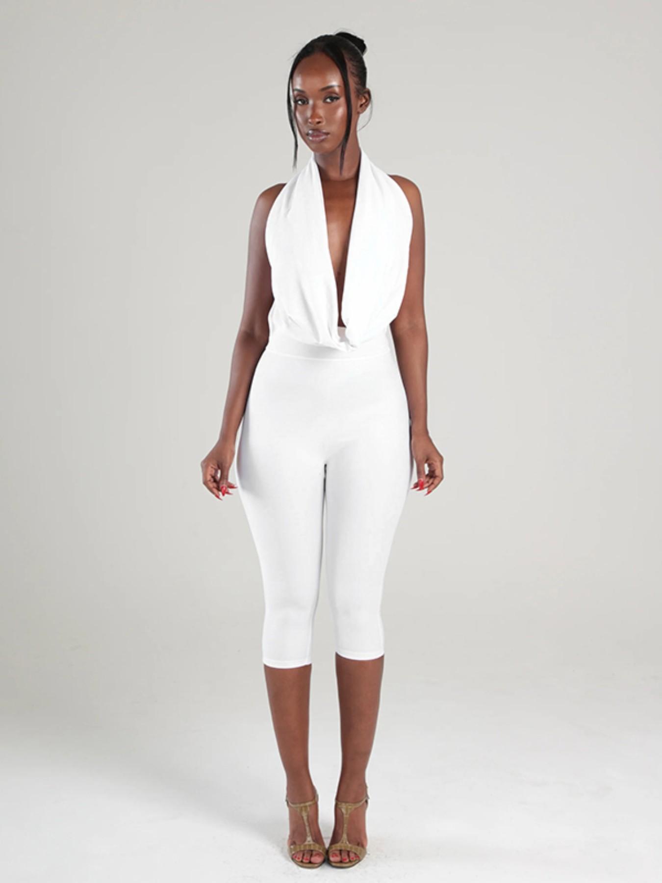 Women's Sexy Backless Sleeveless Bodycon Fit Jumpsuit, Simple Design, Casual Daily Wear, Fashionable, Stylish and Chic, Ideal for Everyday Womenswear Women's Sexy Backless Sleeveless Bodycon Fit Jumpsuit, Simple Design, Casual Daily Wear, Fashionable, Stylish and Chic, Ideal for Everyday Womenswear
