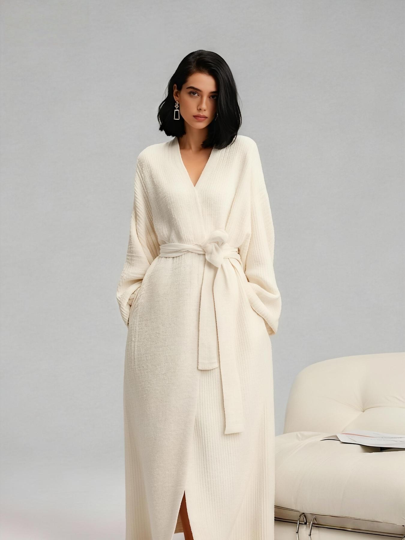[COZY Soft Plush Feel] Women's Double-Sided Fleece Robe｜Thickened Long Plush Loungewear｜Warm Flannel Pajamas Nightwear for Fall & Winter｜Soft, Cozy, and Wearable Indoors & Outdoors