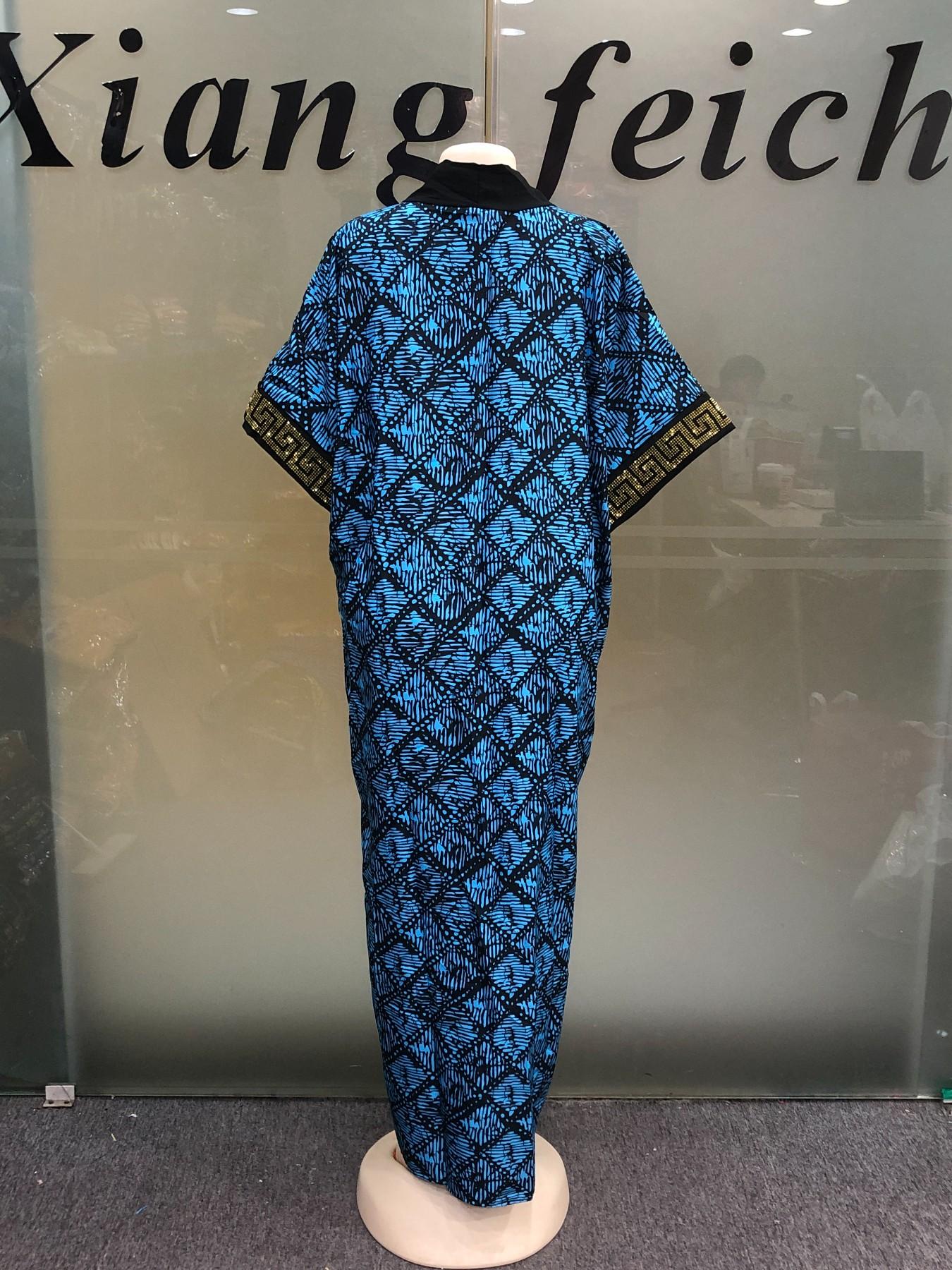 Plus Size African-Style Kaftan Dress for Women, Geometric Print Ethnic Loose V-Neck Boubou with Pockets for Casual Boho Chic Party Wear, Comfortable and Stylish, Bohemian Dress, Boho Dresses
