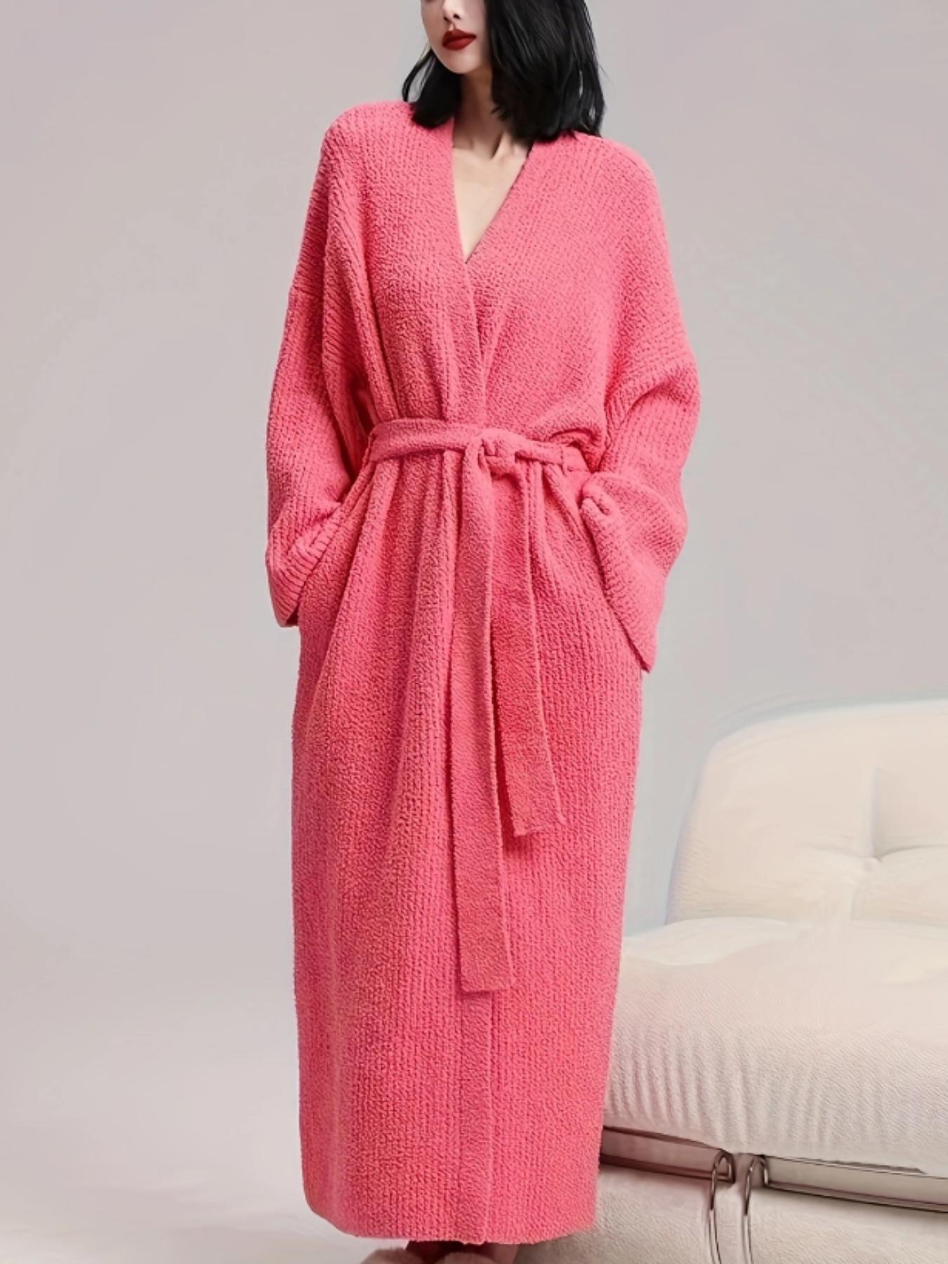 [COZY Soft Plush Feel] Women's Double-Sided Fleece Robe｜Thickened Long Plush Loungewear｜Warm Flannel Pajamas Nightwear for Fall & Winter｜Soft, Cozy, and Wearable Indoors & Outdoors