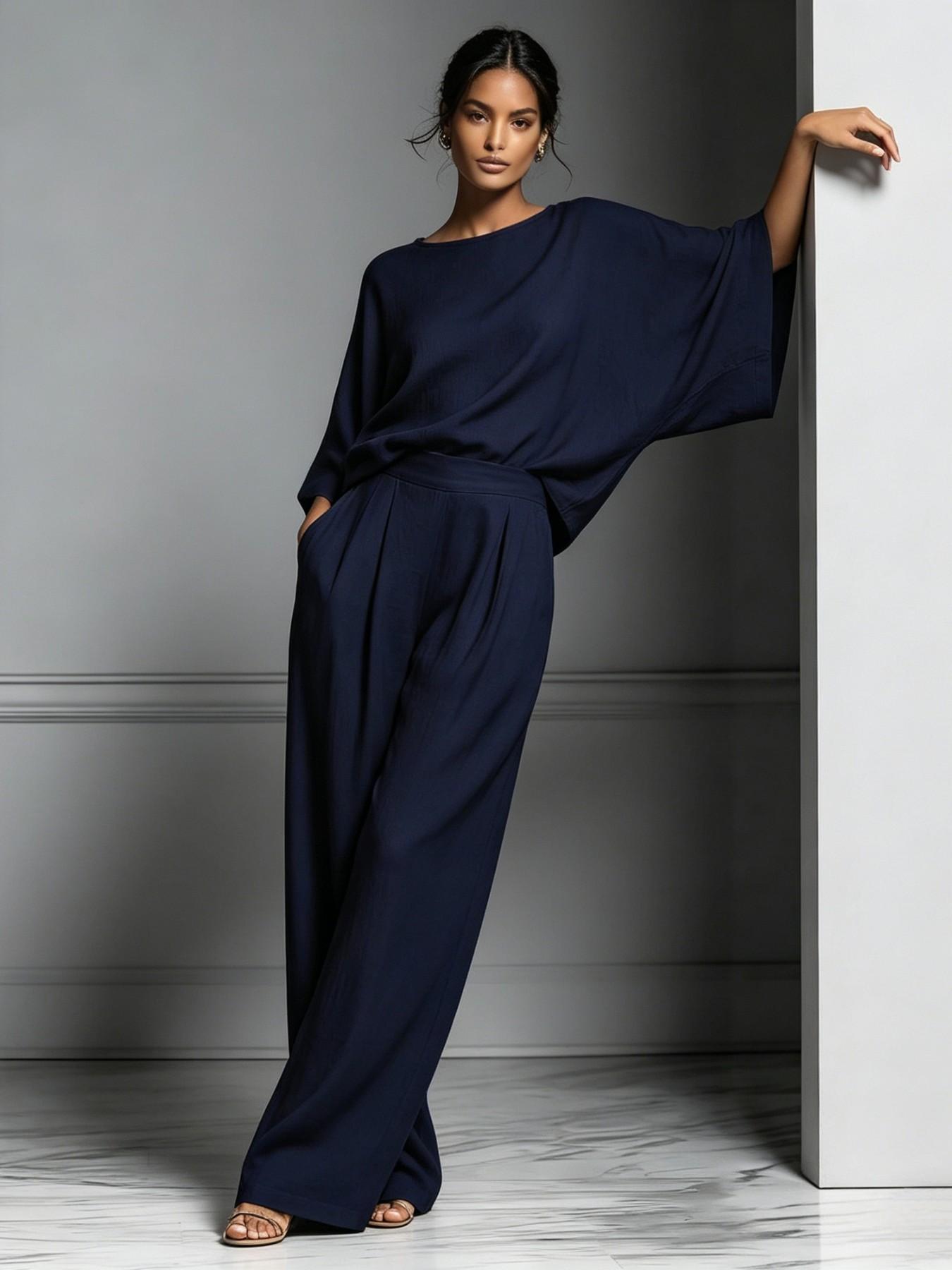 Women's 2026 Summer Bell-Sleeve Loose Clothing Set, Elegant Casual Trendy Outfit for Daily Wear