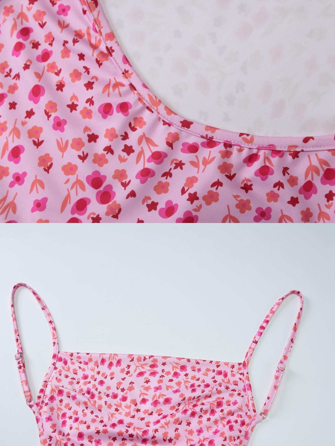 Women's Ditsy Floral Print Backless Sleeveless Spaghetti Strap Cami Dress, Summer Dress for Women, Casual Wear, Bohemian Fashion Maxi Dress for Holiday Vacation Party, Ladies Dress for Beach Women's Ditsy Floral Print Backless Sleeveless Spaghetti Strap Cami Dress, Summer Dress for Women, Casual Wear, Bohemian Fashion Maxi Dress for Holiday Vacation Party, Ladies Dress for Beach