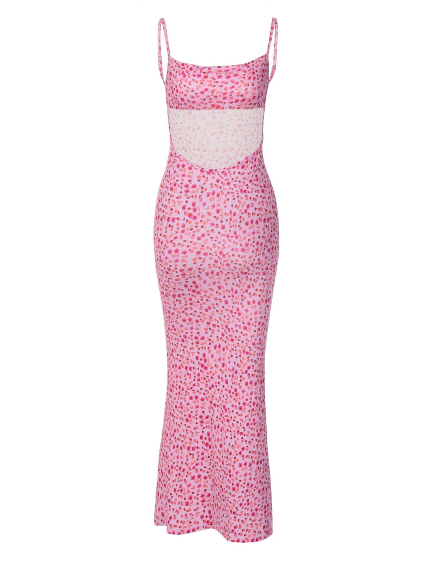 Women's Ditsy Floral Print Backless Sleeveless Spaghetti Strap Cami Dress, Summer Dress for Women, Casual Wear, Bohemian Fashion Maxi Dress for Holiday Vacation Party, Ladies Dress for Beach Women's Ditsy Floral Print Backless Sleeveless Spaghetti Strap Cami Dress, Summer Dress for Women, Casual Wear, Bohemian Fashion Maxi Dress for Holiday Vacation Party, Ladies Dress for Beach