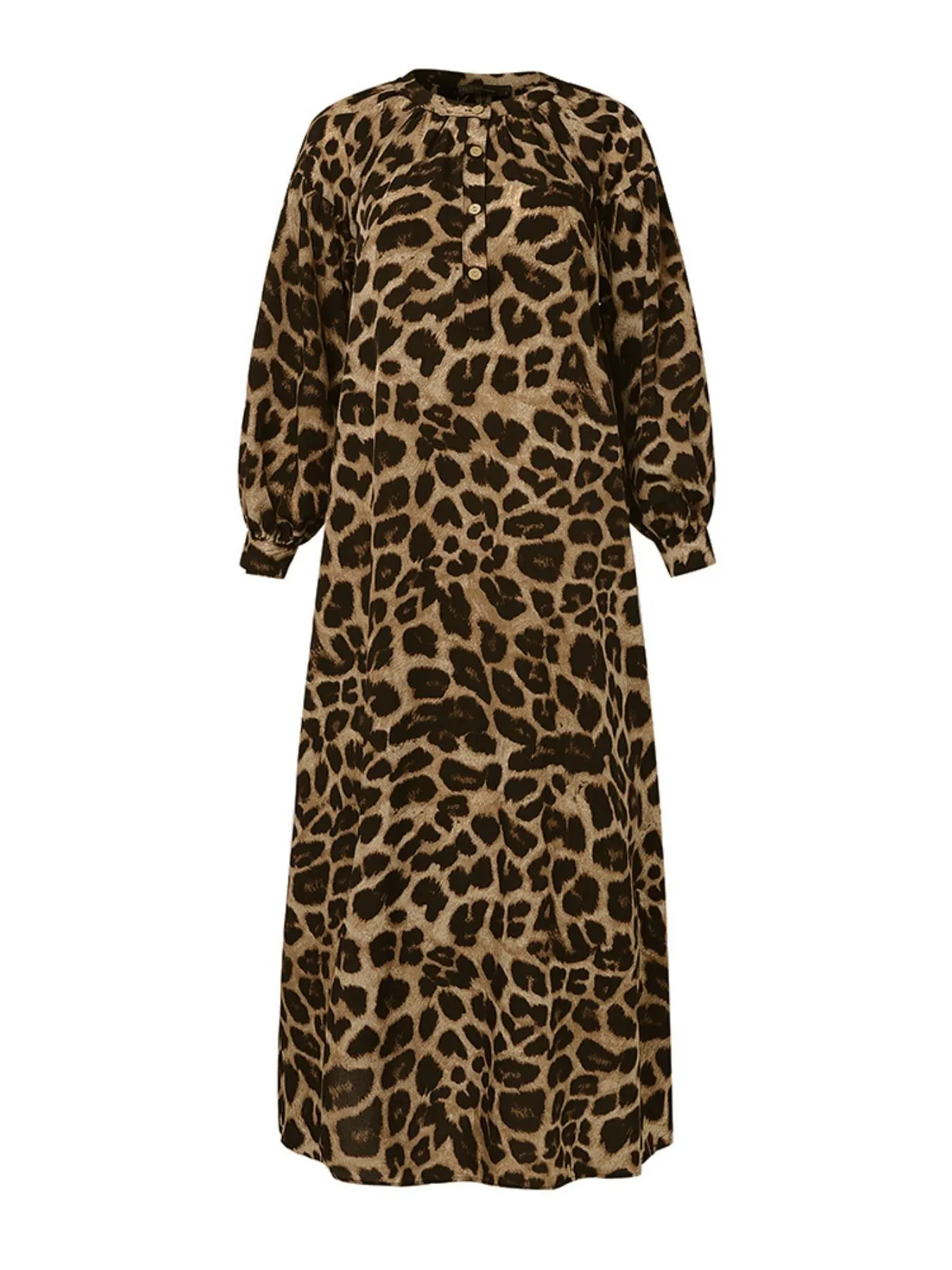 Women's Casual Boho All-Over Leopard Print Dress, Street Long Dress for Vacation Wear, Ladies Clothes for Daily Wear Women's Casual Boho All-Over Leopard Print Dress, Street Long Dress for Vacation Wear, Ladies Clothes for Daily Wear