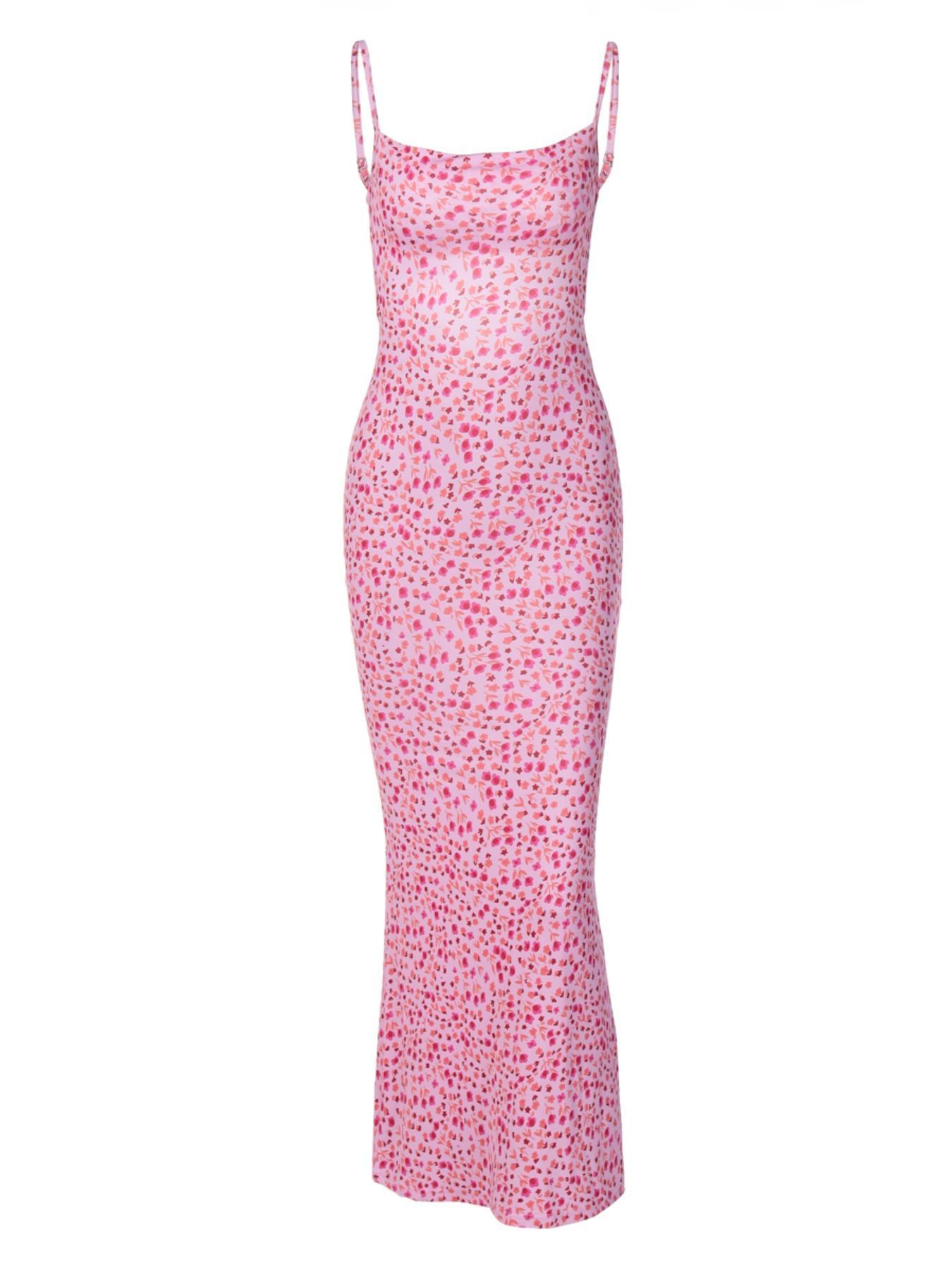 Women's Ditsy Floral Print Backless Sleeveless Spaghetti Strap Cami Dress, Summer Dress for Women, Casual Wear, Bohemian Fashion Maxi Dress for Holiday Vacation Party, Ladies Dress for Beach Women's Ditsy Floral Print Backless Sleeveless Spaghetti Strap Cami Dress, Summer Dress for Women, Casual Wear, Bohemian Fashion Maxi Dress for Holiday Vacation Party, Ladies Dress for Beach