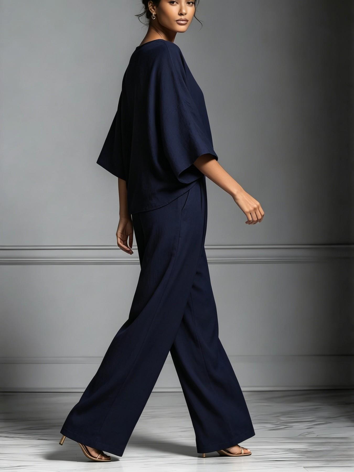 Women's 2026 Summer Bell-Sleeve Loose Clothing Set, Elegant Casual Trendy Outfit for Daily Wear