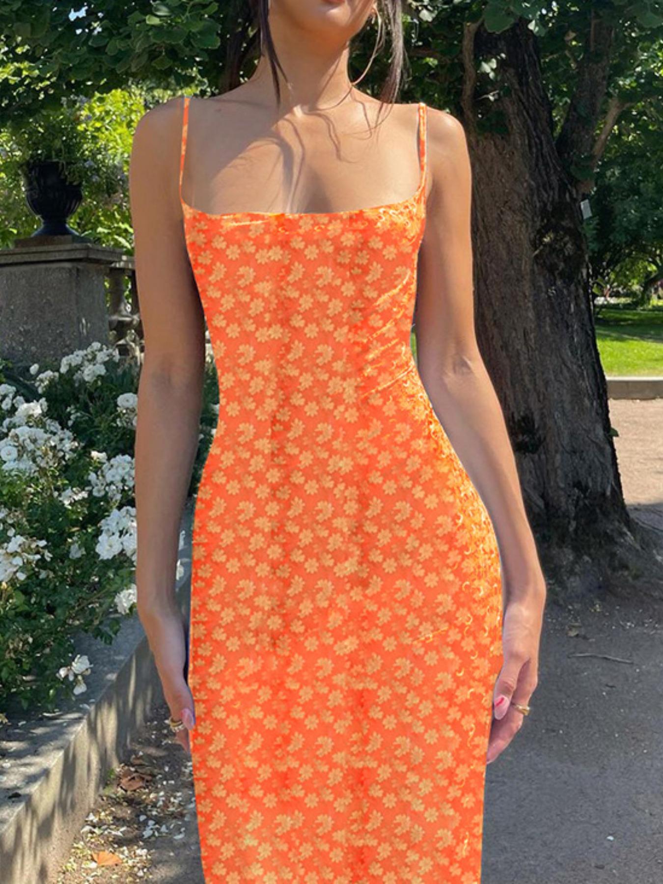 Women's Ditsy Floral Print Backless Sleeveless Spaghetti Strap Cami Dress, Summer Dress for Women, Casual Wear, Bohemian Fashion Maxi Dress for Holiday Vacation Party, Ladies Dress for Beach Women's Ditsy Floral Print Backless Sleeveless Spaghetti Strap Cami Dress, Summer Dress for Women, Casual Wear, Bohemian Fashion Maxi Dress for Holiday Vacation Party, Ladies Dress for Beach