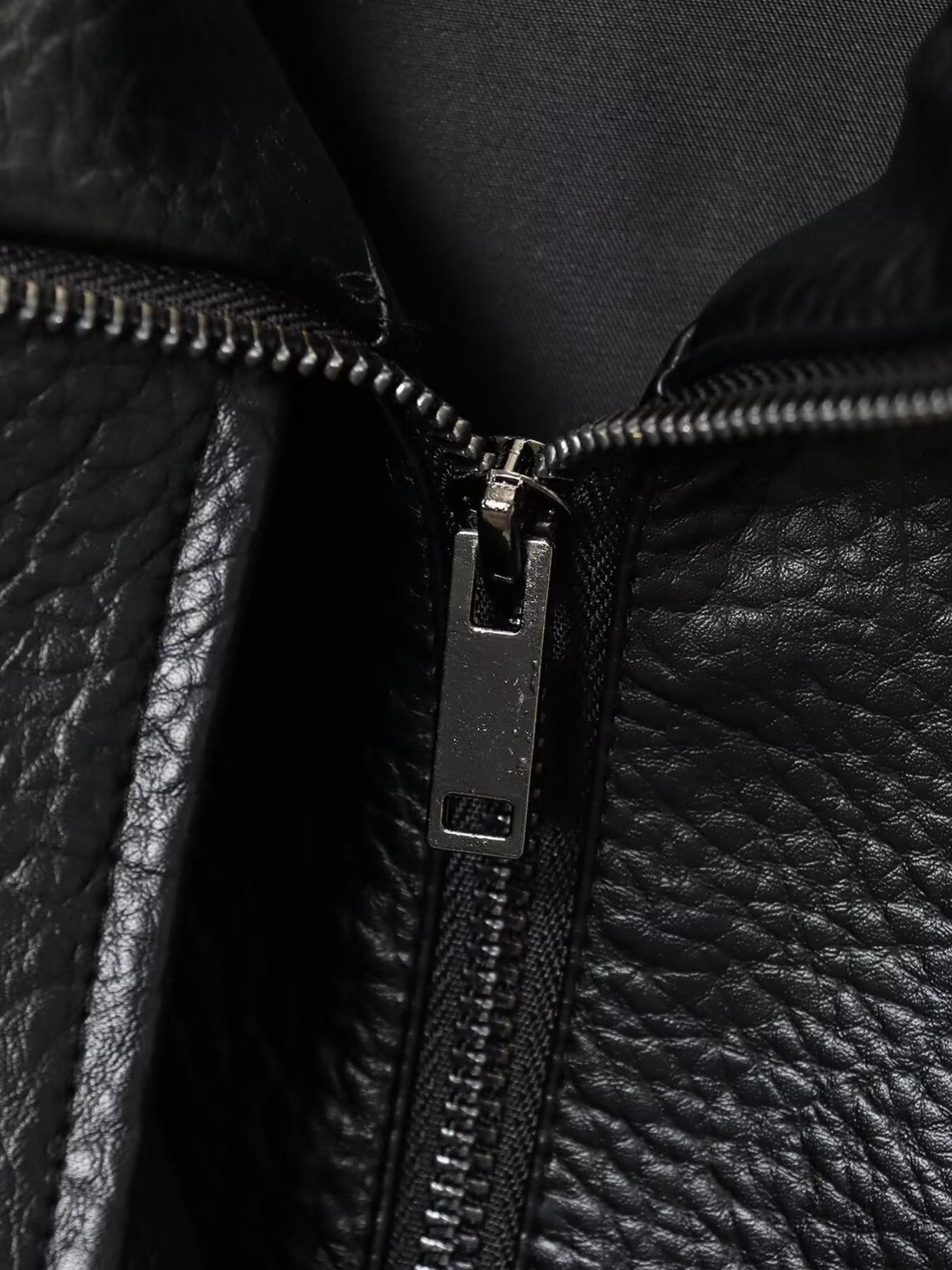Spring/Autumn New Women's Loose Oversized European And American Style Fashion Minimalist Versatile Jacket Premium Faux Leather Coat Black