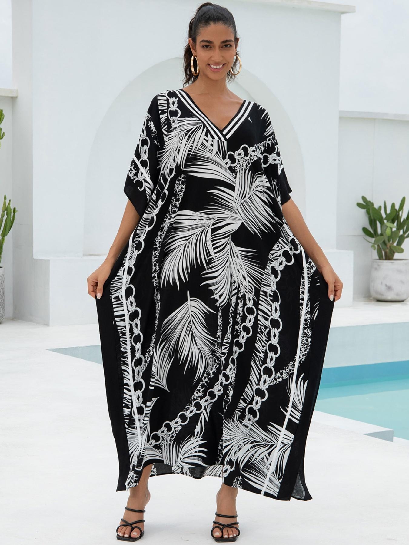 EDOLYNSA Striped Women's Casual Kaftan Long Dress Oversized Chic Bohemian House Robe Beachwear Vacation Bathing Suit Cover Up Lounge Wear Boho Summer Holiday EDOLYNSA Striped Women's Casual Kaftan Long Dress Oversized Chic Bohemian House Robe Beachwear Vacation Bathing Suit Cover Up Lounge Wear Boho Summer Holiday