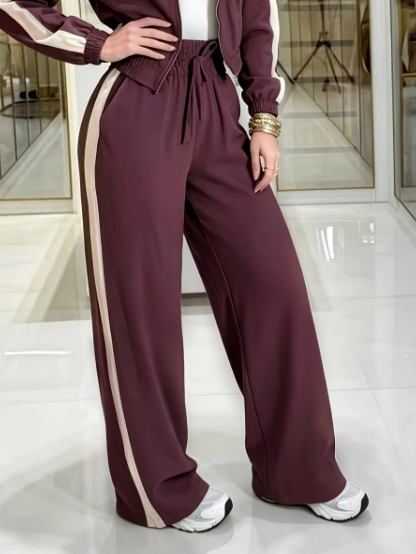 Casual Women's Two-Piece Set, Summer Matching Sets, Short Zipper Jacket and High Waist Pants, Comfortable Stylish Regular Fit Outfit, Ideal for Daily Wear