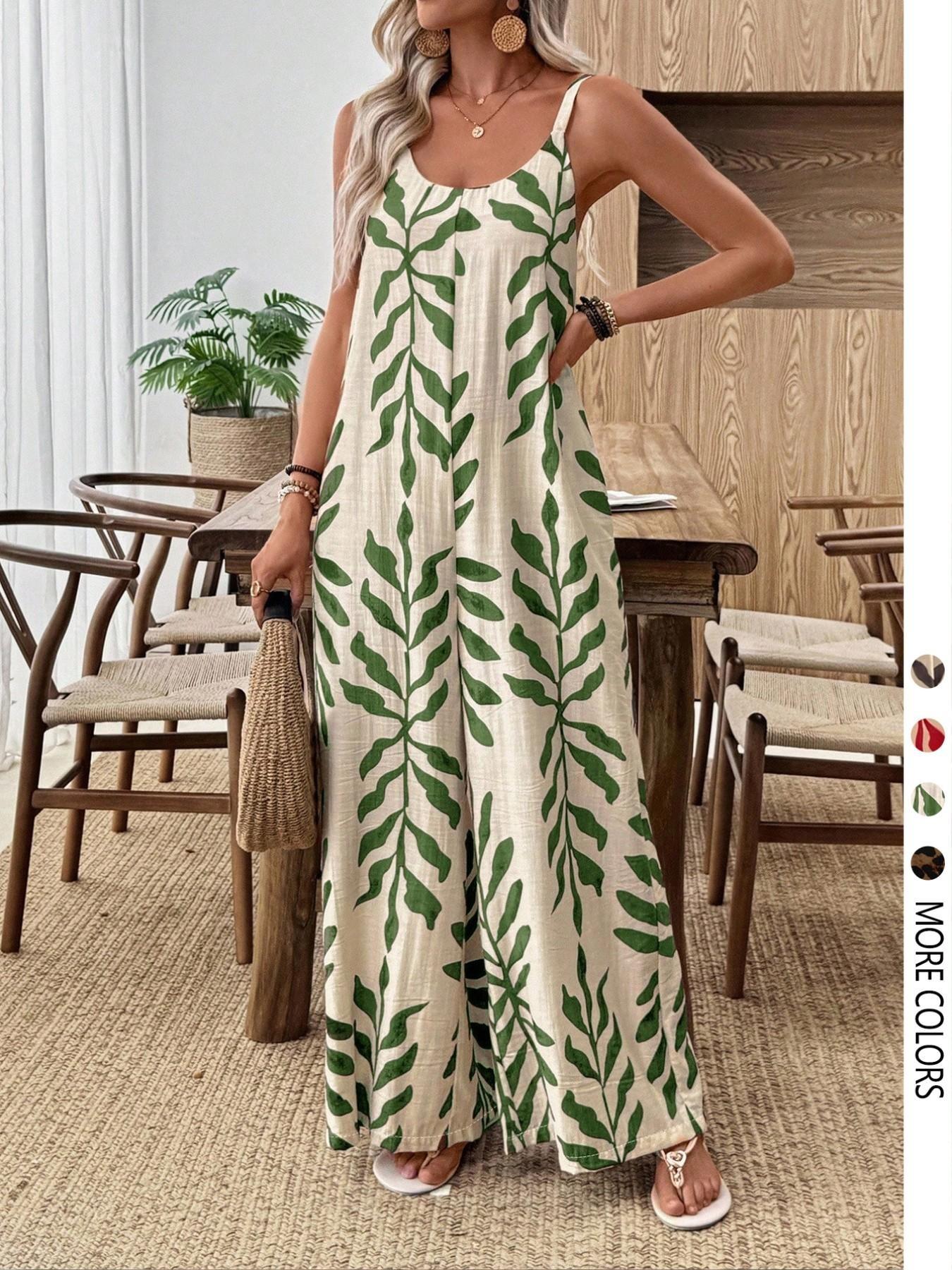 Women's Casual Chic Bohemian Printed Loose One-Piece Jumpsuit, Summer Fashion Sleeveless Jumpsuit, Comfortable and Stylish Boho Overall, Casual Sleeveless Overalls, Casual Jumpsuits, Loose Fit Overall, Casual Style Jumpsuit Women's Casual Chic Bohemian Printed Loose One-Piece Jumpsuit, Summer Fashion Sleeveless Jumpsuit, Comfortable and Stylish Boho Overall, Casual Sleeveless Overalls, Casual Jumpsuits, Loose Fit Overall, Casual Style Jumpsuit