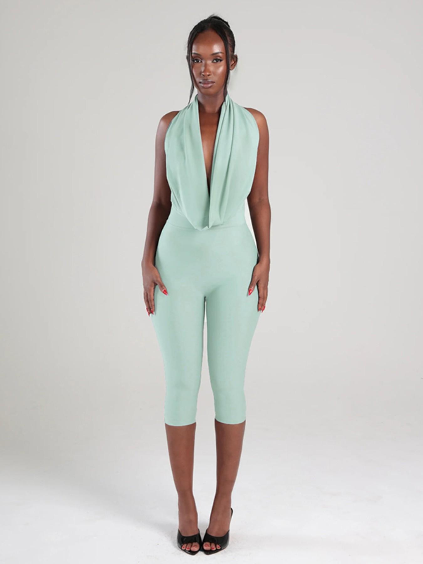 Women's Sexy Backless Sleeveless Bodycon Fit Jumpsuit, Simple Design, Casual Daily Wear, Fashionable, Stylish and Chic, Ideal for Everyday Womenswear Women's Sexy Backless Sleeveless Bodycon Fit Jumpsuit, Simple Design, Casual Daily Wear, Fashionable, Stylish and Chic, Ideal for Everyday Womenswear
