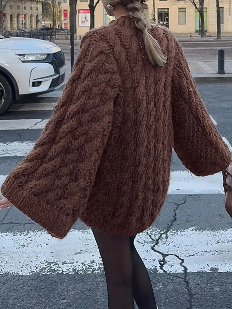 Women's Casual Loose-Fit Sweater, Round Neck Long Sleeve Knitted Top, Fall & Winter Fashion, Daily Wear, Plain Color Knitwear Women's Casual Loose-Fit Sweater, Round Neck Long Sleeve Knitted Top, Fall & Winter Fashion, Daily Wear, Plain Color Knitwear