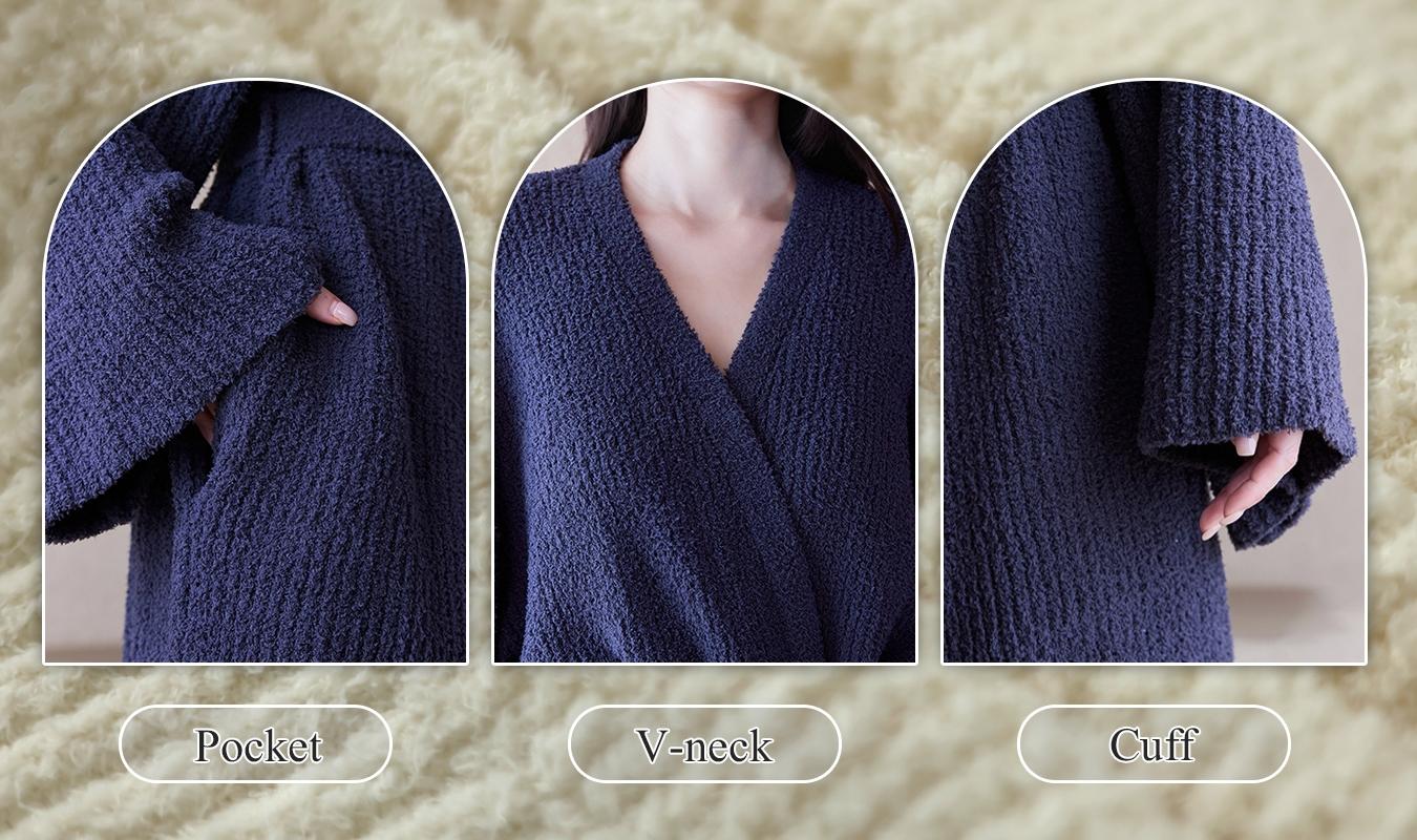 [COZY Soft Plush Feel] Women's Double-Sided Fleece Robe｜Thickened Long Plush Loungewear｜Warm Flannel Pajamas Nightwear for Fall & Winter｜Soft, Cozy, and Wearable Indoors & Outdoors