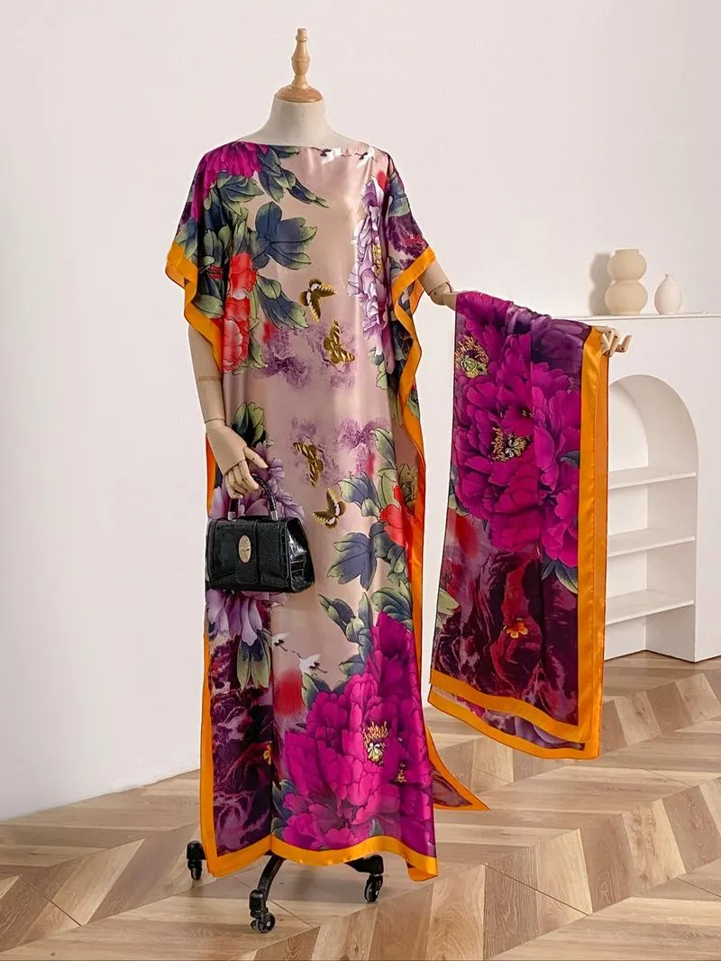 Women's Floral & Butterfly & Peacock Print Cape Shawl & Scarf Set, Elegant Casual Scarf & Cape Shawl Set for Beach Vacation, Fashion Accessories for Women Women's Floral & Butterfly & Peacock Print Cape Shawl & Scarf Set, Elegant Casual Scarf & Cape Shawl Set for Beach Vacation, Fashion Accessories for Women