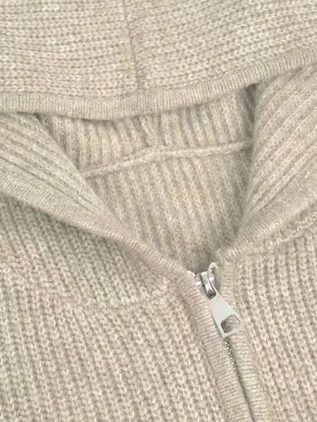 Women's Solid Color Zip Up Hooded Sweater Cardigan, Casual Long Sleeve Knitwear for Fall & Winter, Fashion Ladies' Knit Clothing for Daily Wear Women's Solid Color Zip Up Hooded Sweater Cardigan, Casual Long Sleeve Knitwear for Fall & Winter, Fashion Ladies' Knit Clothing for Daily Wear