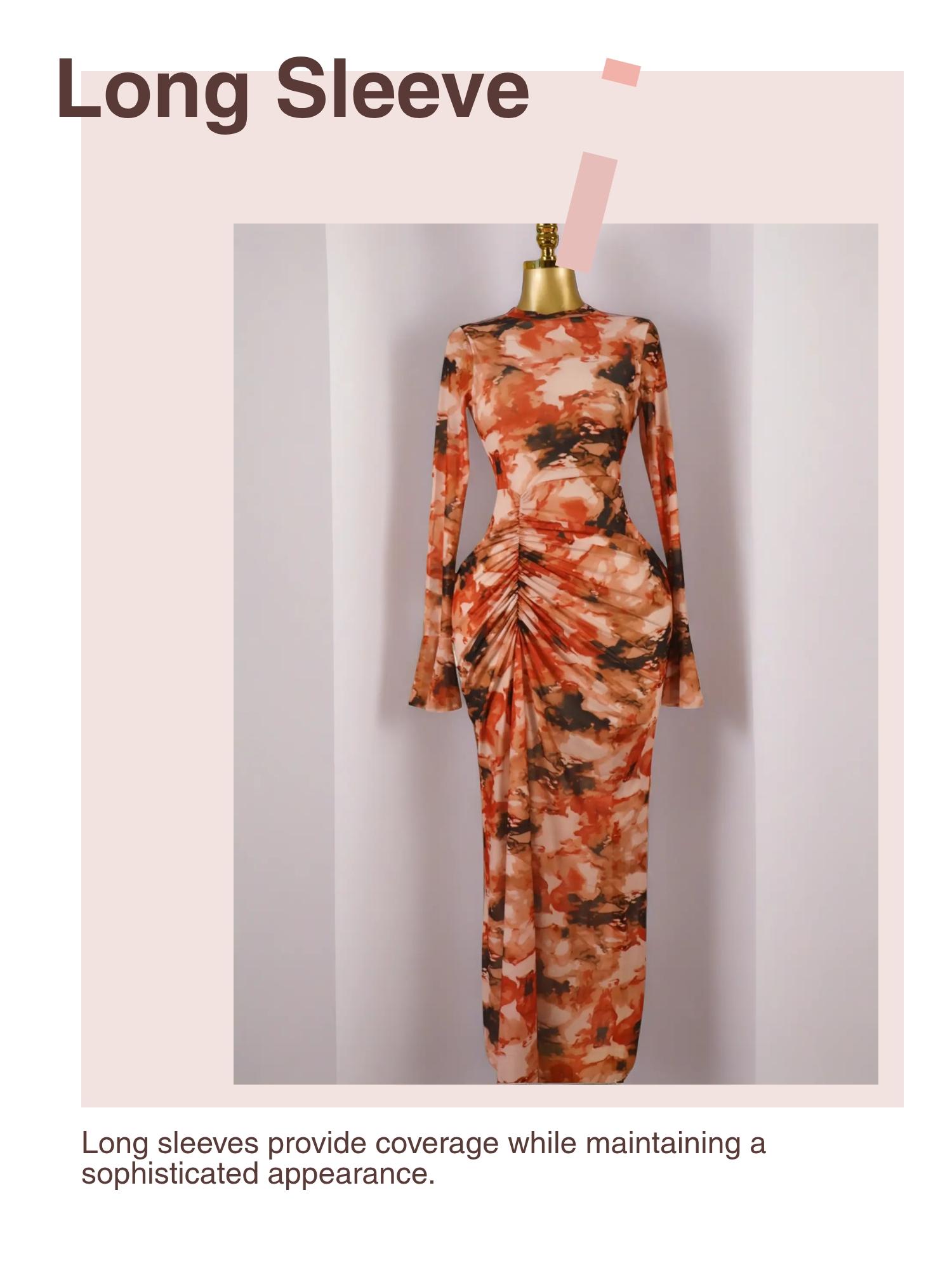 PULKRITU Elegant Women's All Over Print Long Sleeve Ruched Long Prom Dress, Fashion Evening Gown, Ladies Casual Dresses for Vacations and Parties, Female Brunch Dresses, Graduation Dress, Bodycon Dress, Cocktail Dress, Evening Party Gown PULKRITU Elegant Women's All Over Print Long Sleeve Ruched Long Prom Dress, Fashion Evening Gown, Ladies Casual Dresses for Vacations and Parties, Female Brunch Dresses, Graduation Dress, Bodycon Dress, Cocktail Dress, Evening Party Gown