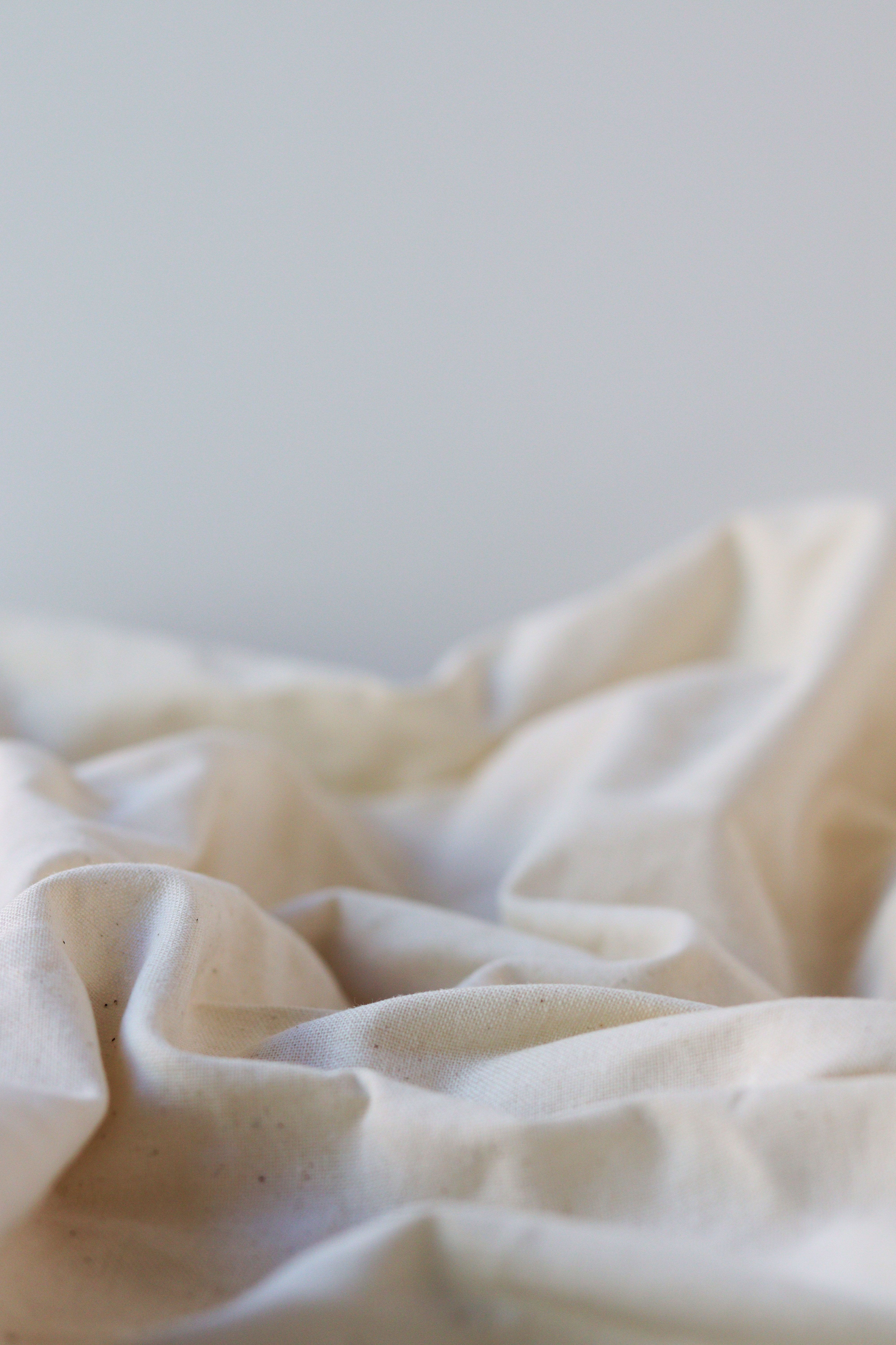 Close-up of soft white cotton fabric texture
