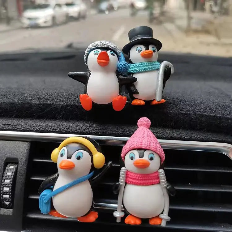 Penguin Car Air Freshener - Auto AC Vent Aromatherapy Diffuser