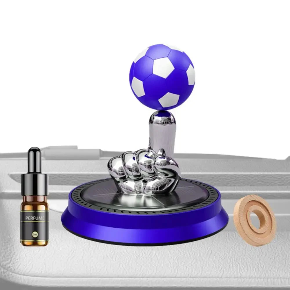 Solar Rotating Football Car Air Freshener - side view