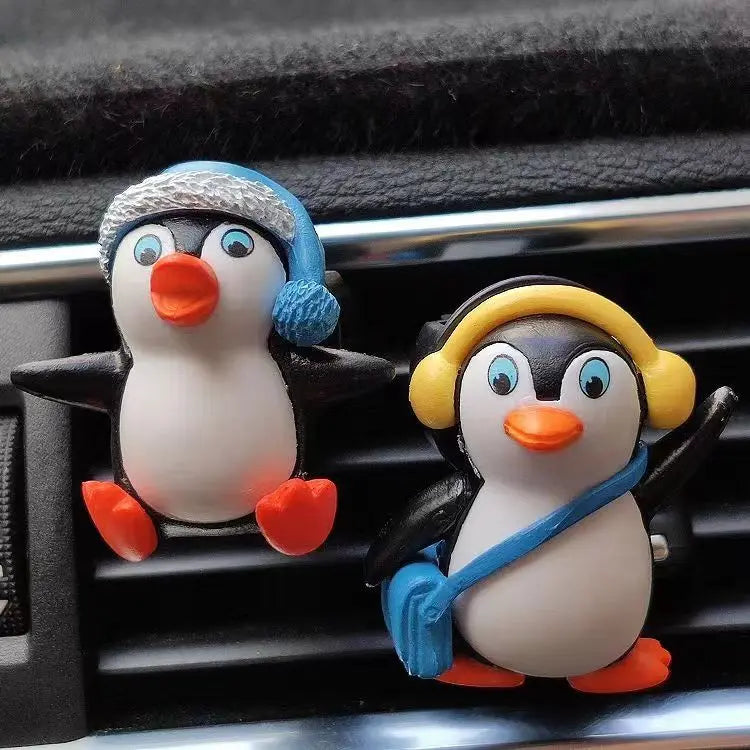 Penguin Car Air Freshener - Auto AC Vent Aromatherapy Diffuser
