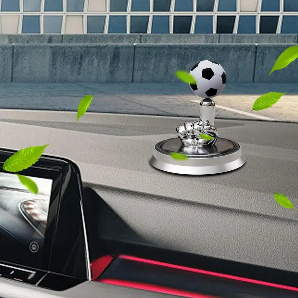 Solar Rotating Football Car Air Freshener - side view