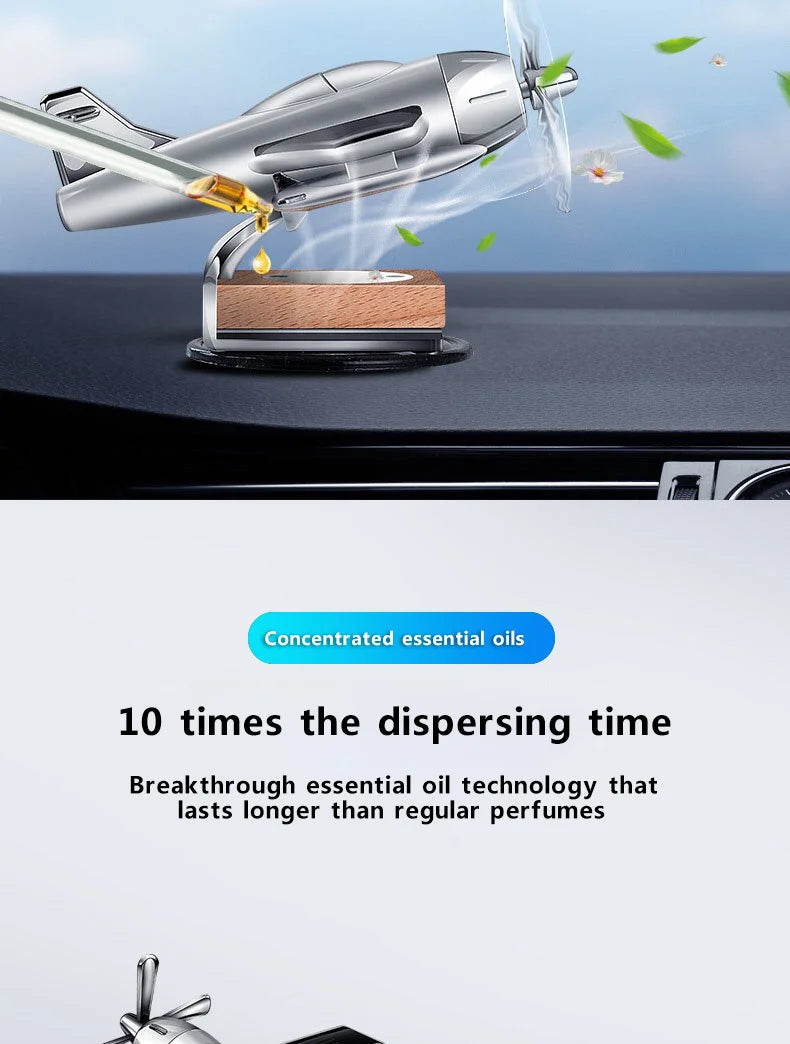 Solar Airplane Car Air Freshener – Dashboard Decoration