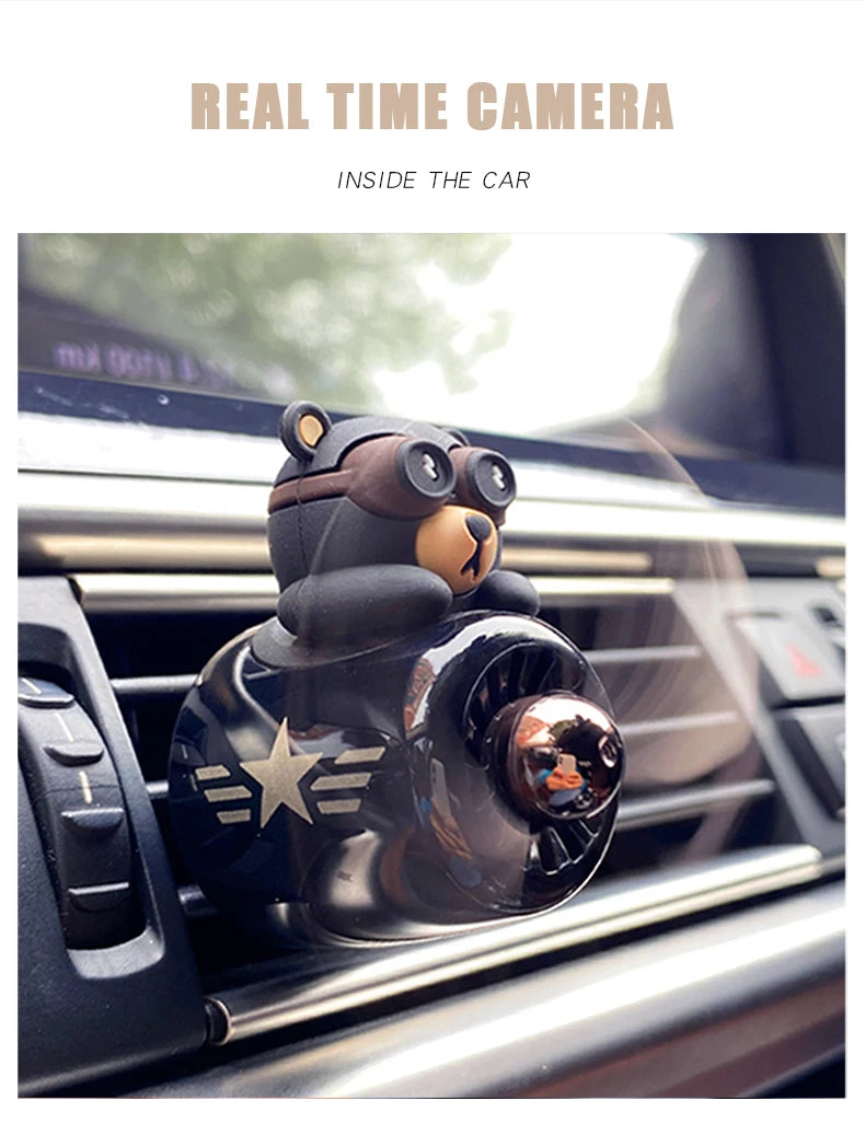 Pilot Bear Car Air Freshener – Rotating Vent Clip Diffuser