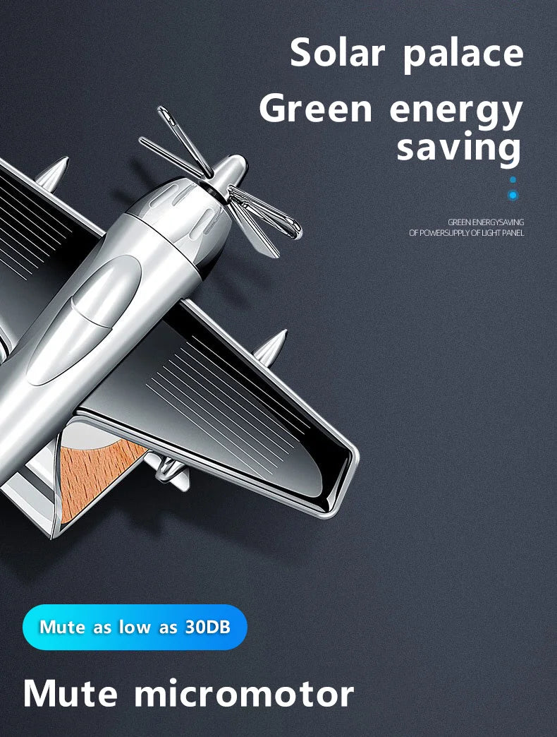 Solar Airplane Car Air Freshener – Dashboard Decoration