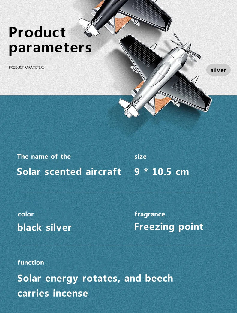 Solar Airplane Car Air Freshener – Dashboard Decoration