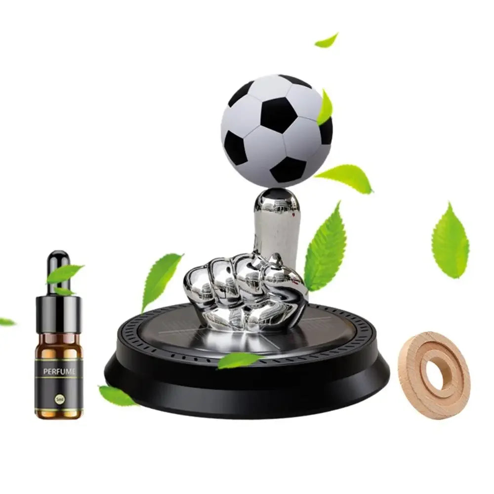 Solar Rotating Football Car Air Freshener - left view