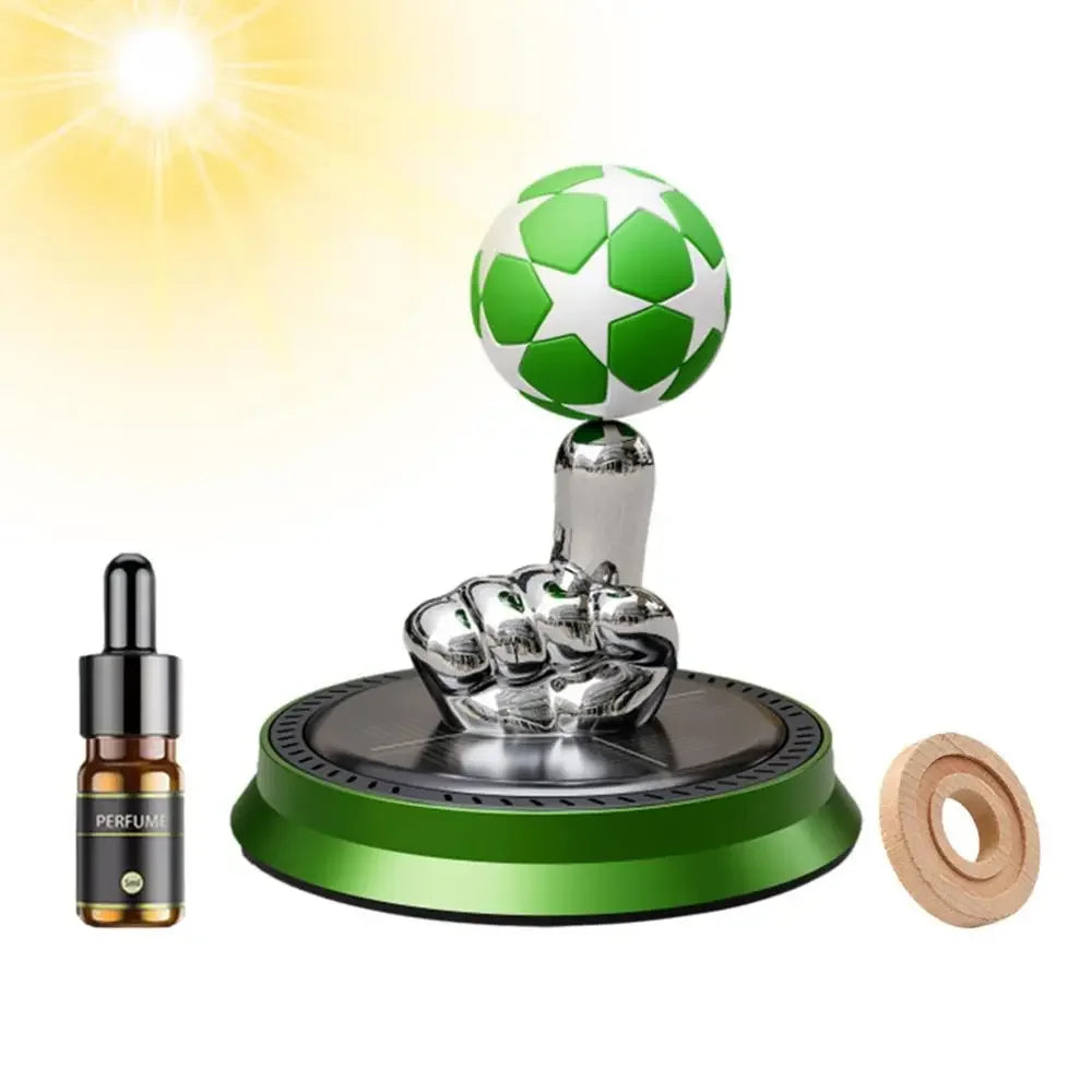 Solar Rotating Football Car Air Freshener - front view