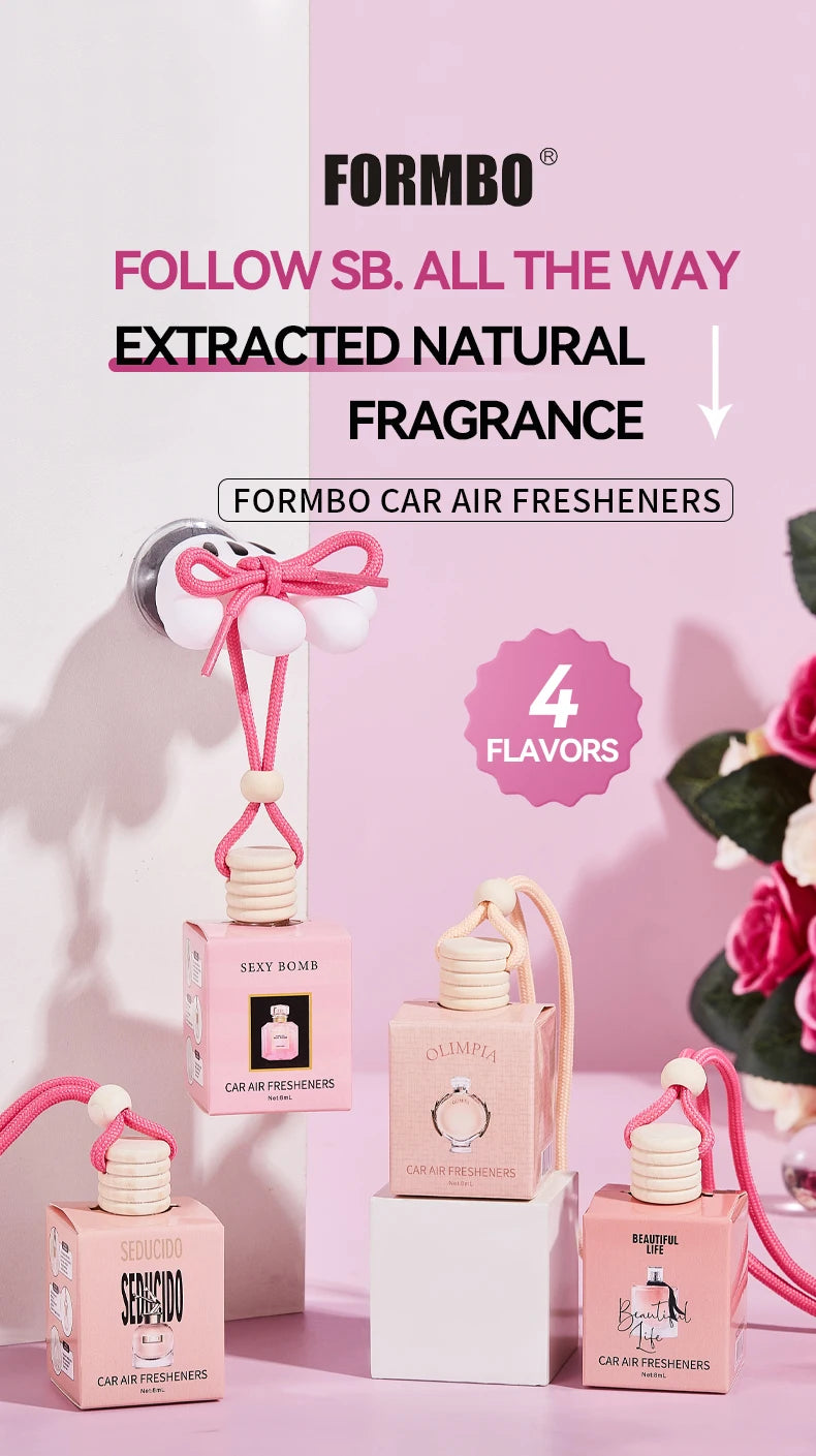 Pink Hanging Car Air Freshener Perfume Pendant
