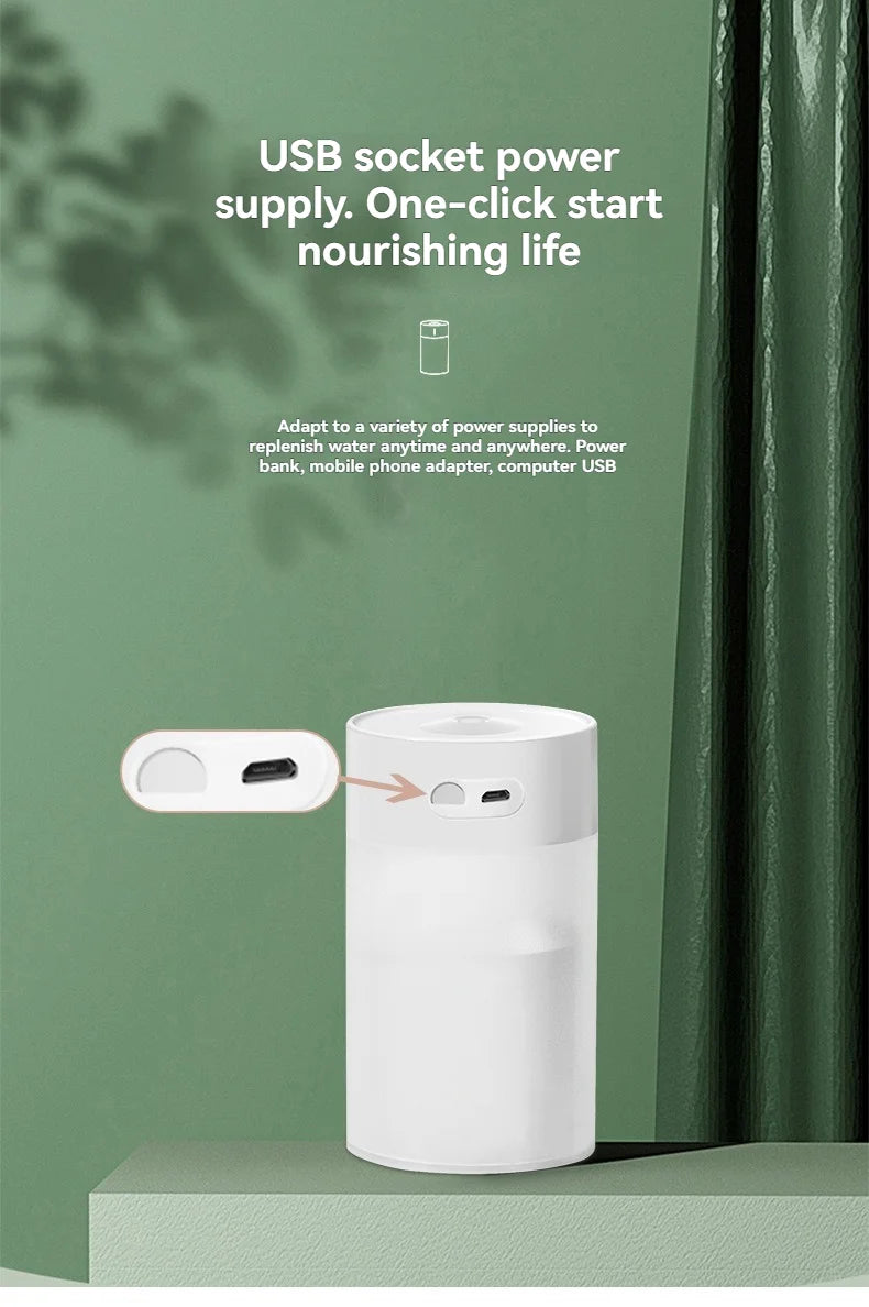 Portable USB Humidifier Diffuser with LED Light for Car & Home 260ML