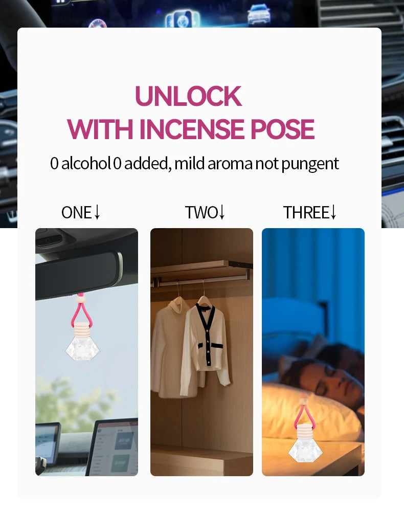 Pink Hanging Car Air Freshener Perfume Pendant