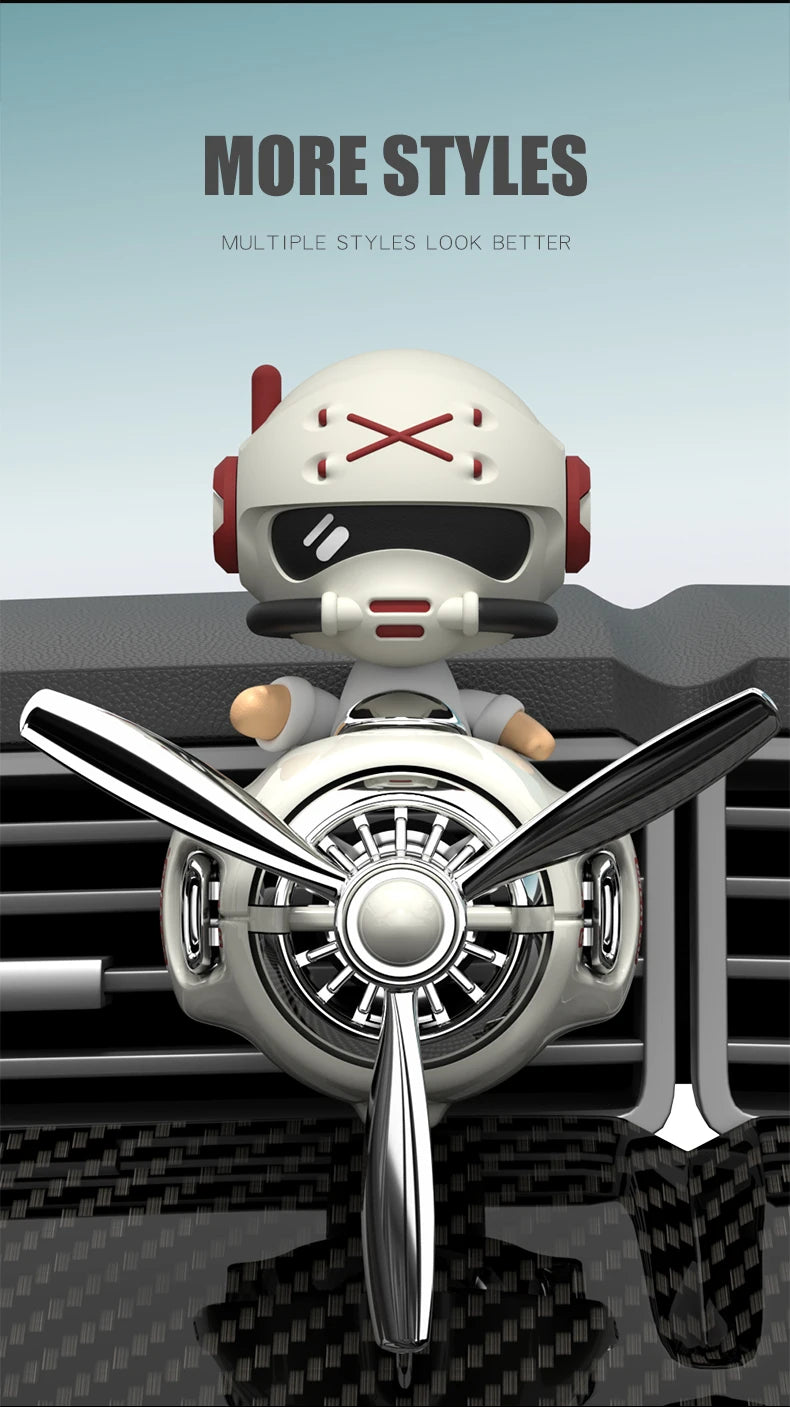 Rotating Propeller Pilot Plane Car Air Freshener