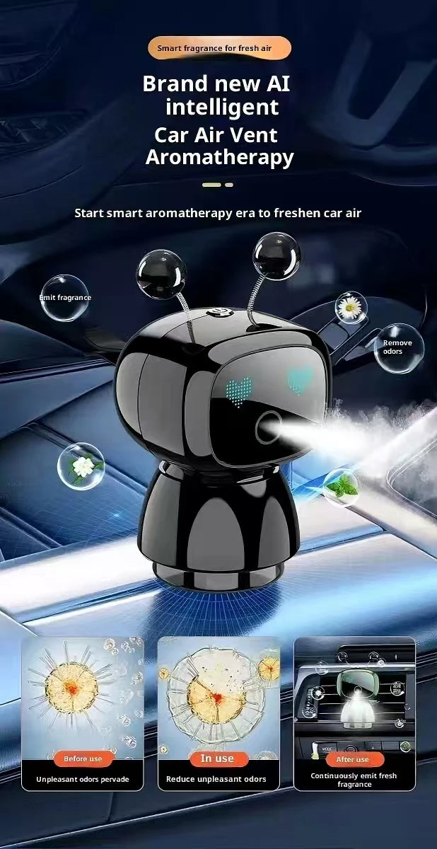 AutoTech Robot Car Aromatherapy Diffuser - LED Air Freshener - side view